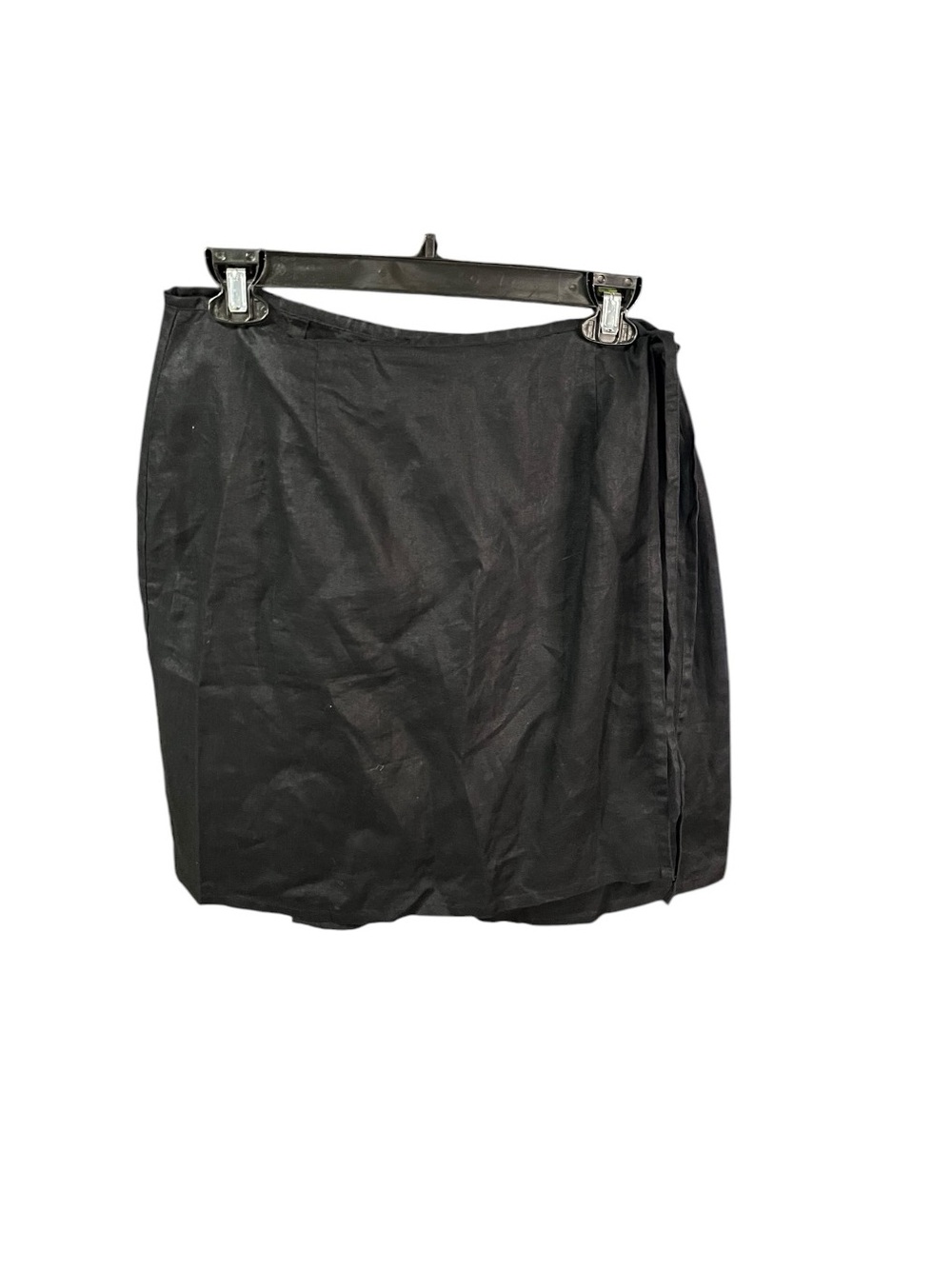 Vtg The Limited Black Linen Mini Wrap Skirt